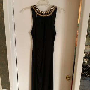 Black & Gold Elegant Evening Gown